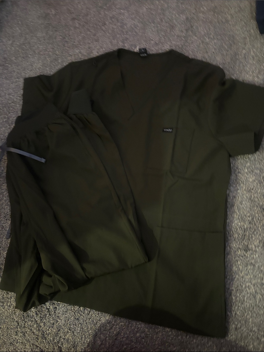 Unbranded Olive Green Women's V-Neck Tunic Top and bottom
